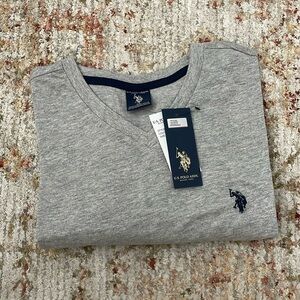 Grey and navy polo t shirt